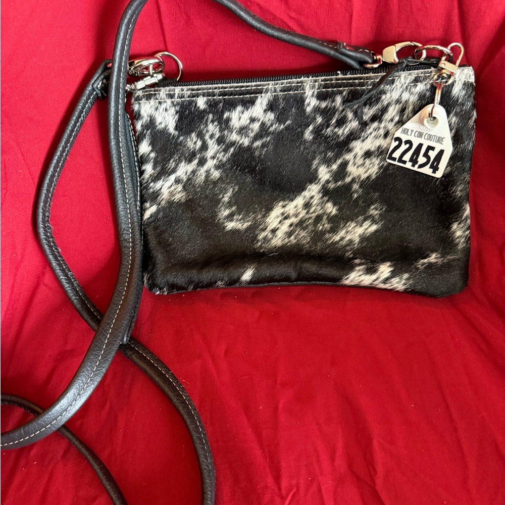 Holy Cow Ranch Hand $135 Stylish Black and White Women's Bag